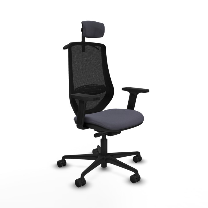 Piqueras y Crespo Mardos traslack bali gris oscuro brazos 2D base nailon ruedas 65mm nailon cabecero 2D perchero