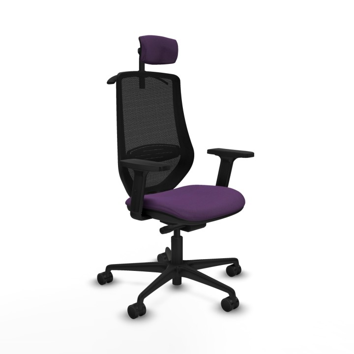 Piqueras y Crespo Mardos traslack bali morado brazos 2D base nailon ruedas 65mm nailon cabecero 2D perchero