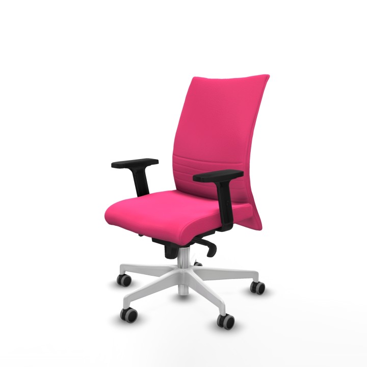 Piqueras y Crespo Albacete confidente sincro similpiel rosa brazos 2D base blanca ruedas 65mm engomadas