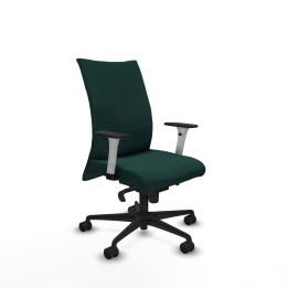 Piqueras y Crespo Albacete confidente sincro similpiel verde botella brazos 1D blancos base nailon ruedas 65 mm nailon