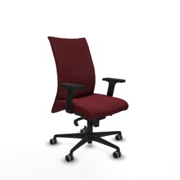 Piqueras y Crespo Albacete confidente sincro similpiel granate brazos 2D base nailon ruedas 65mm engomadas