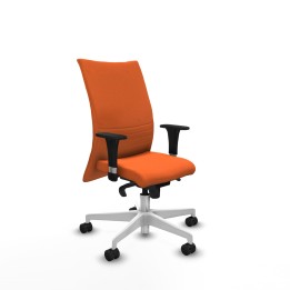 Piqueras y Crespo Albacete confidente XL sincro bali naranja brazos 1D cromados base blanca ruedas 65 mm nailon
