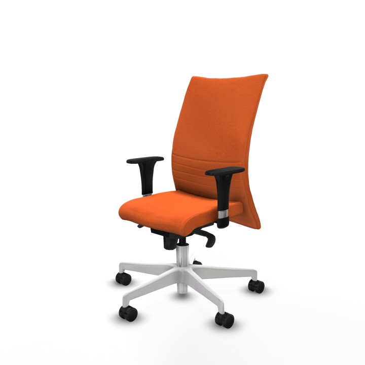 Piqueras y Crespo Albacete confidente XL sincro bali naranja brazos 1D cromados base blanca ruedas 65 mm nailon