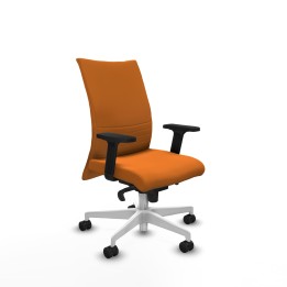 Piqueras y Crespo Albacete confidente sincro similpiel naranja brazos 2D base blanca ruedas 65 mm nailon