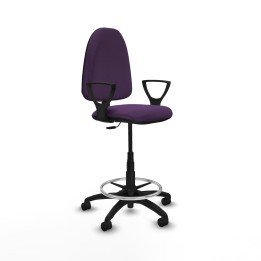 Piqueras y Crespo Taburete Ayna CP bali morado brazos fijos base poliamida ruedas nailon 50mm
