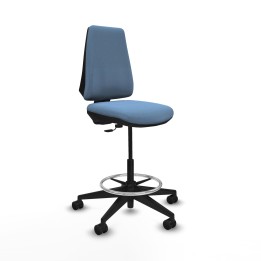 Piqueras y Crespo Taburete Elche CP bali azul cielo base piramidal ruedas 65mm nailon