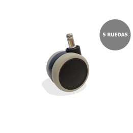 Piqueras y Crespo Kit de 5 ruedas engomadas de 65mm perno 11 mm.