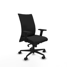 Piqueras y Crespo Albacete confidente sincro similpiel negro brazos 2D base nailon ruedas 65 mm nailon