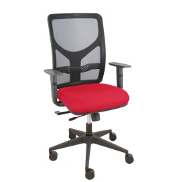 Piqueras y Crespo Silla Motilla traslack malla negra asiento bali rojo brazo regulable