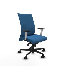 Piqueras y Crespo Albacete confidente sincro similpiel azul claro brazos 1D blancos base nailon ruedas 65 mm nailon