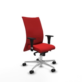 Piqueras y Crespo Albacete confidente XL sincro similpiel rojo brazos 1D cromados base aluminio ruedas 65 mm nailon