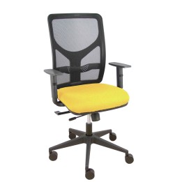 Piqueras y Crespo Silla Motilla traslack malla negra asiento bali amarillo brazo regulable