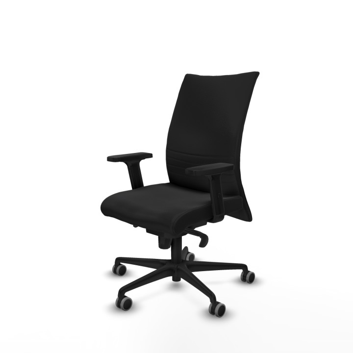 Piqueras y Crespo Albacete confidente sincro similpiel negro brazos 2D base nailon ruedas 65mm engomadas