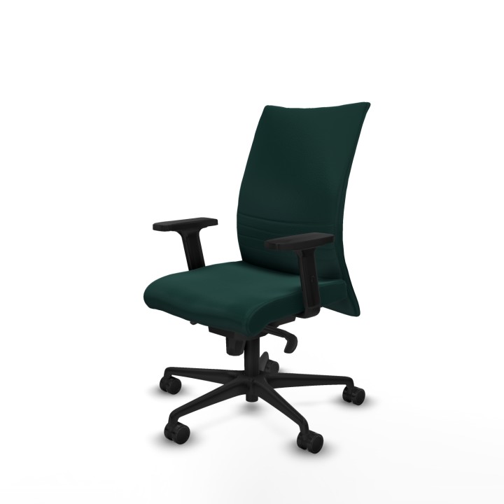 Piqueras y Crespo Albacete confidente sincro similpiel verde botella brazos 2D base nailon ruedas 65 mm nailon