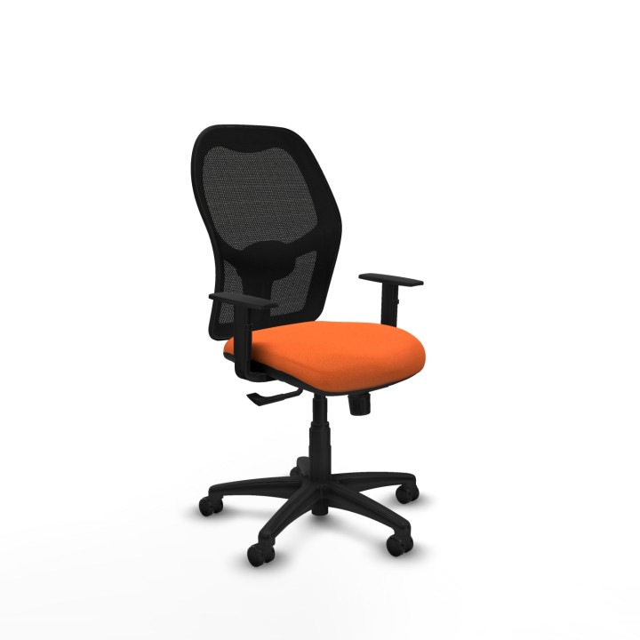 Piqueras y Crespo Alocén sincro malla negra bali naranja brazos 1D base poliamida ruedas engomadas 50mm