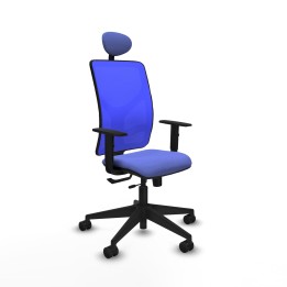 Piqueras y Crespo Motilla traslack malla azul bali azul claro brazos 1D base piramidal cabecero fijo ruedas 65mm nailon