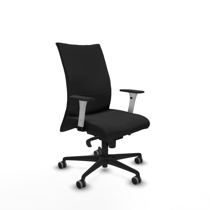 Piqueras y Crespo Albacete confidente sincro similpiel negro brazos 1D blancos base nailon ruedas 65mm engomadas