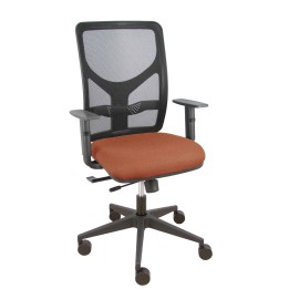 Piqueras y Crespo Silla Motilla traslack malla negra asiento bali marrón brazo regulable