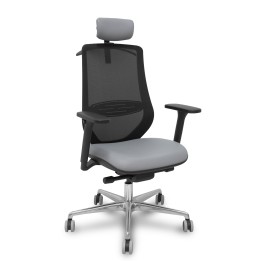 Piqueras y Crespo Silla Mardos traslack malla negra similpiel gris brazo 3D cabecero perchero