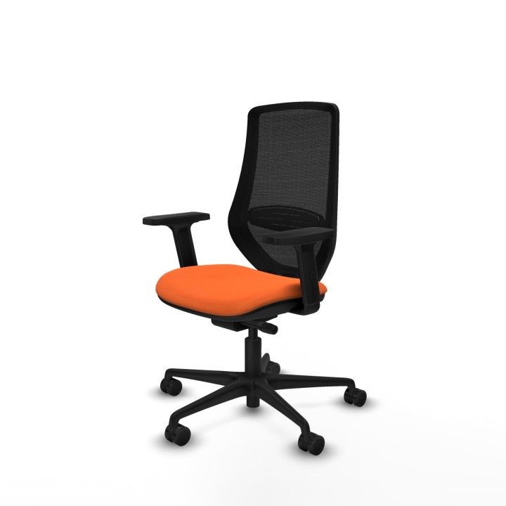 Piqueras y Crespo Mardos traslack bali naranja brazos 2D base nailon ruedas 65mm nailon
