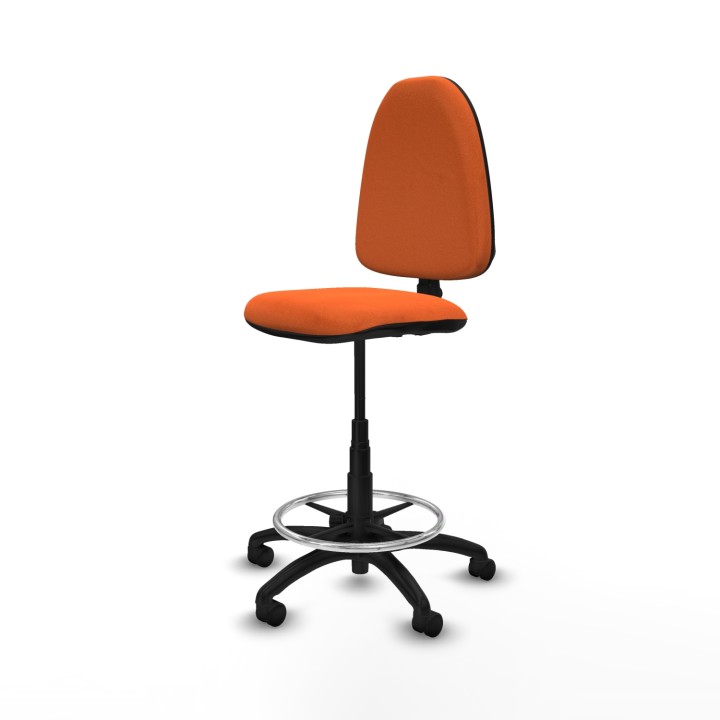 Piqueras y Crespo Taburete Ayna CP bali naranja base poliamida ruedas nailon 50mm