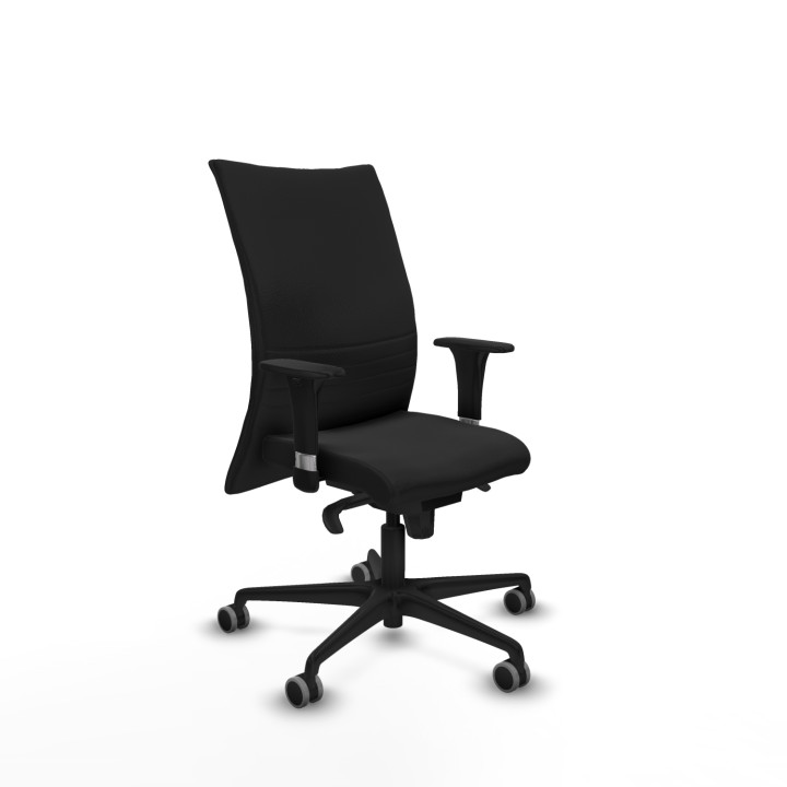 Piqueras y Crespo Albacete confidente XL sincro similpiel negro brazos 1D cromados base nailon ruedas 65mm engomadas