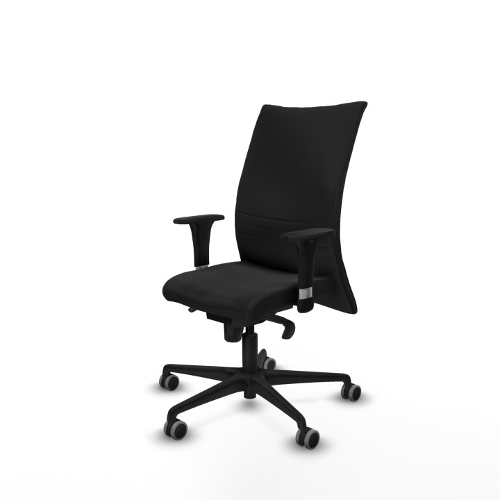 Piqueras y Crespo Albacete confidente XL sincro similpiel negro brazos 1D cromados base nailon ruedas 65mm engomadas