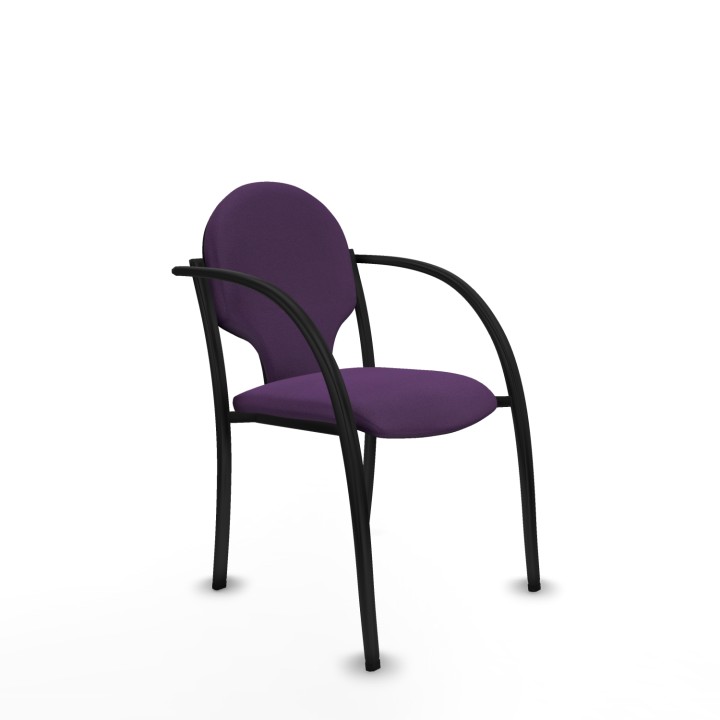 Piqueras y Crespo Pack 2 sillas Hellín chasis 4 patas negro bali morado