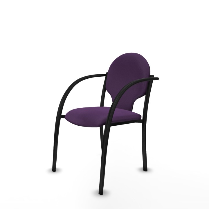 Piqueras y Crespo Pack 2 sillas Hellín chasis 4 patas negro bali morado