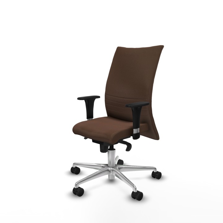 Piqueras y Crespo Albacete confidente XL sincro bali marrón oscuro brazos 1D cromados base aluminio ruedas 65 mm nailon