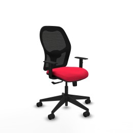 Piqueras y Crespo Alocén sincro malla negra bali rojo brazos 1D base piramidal ruedas nailon 65mm