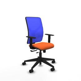 Piqueras y Crespo Motilla traslack malla azul bali naranja brazos 1D base piramidal ruedas 65mm nailon