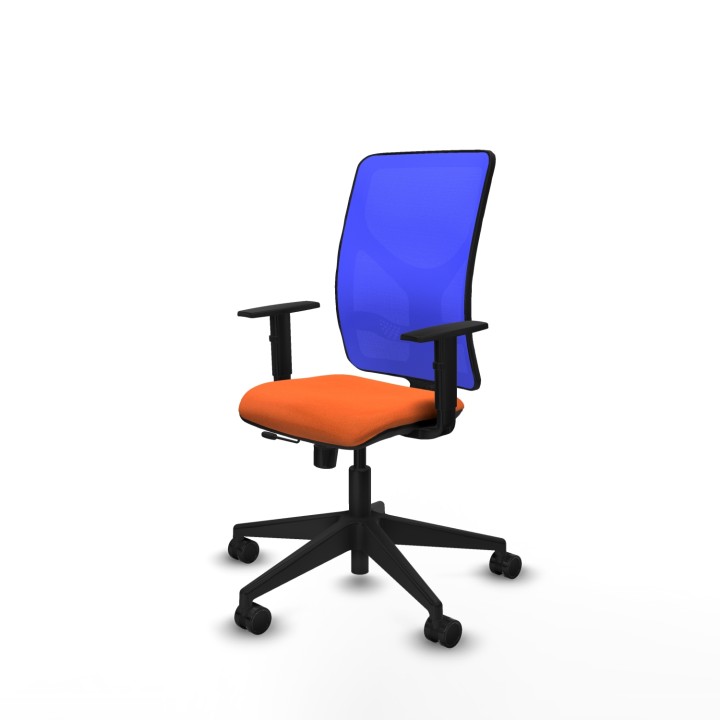 Piqueras y Crespo Motilla traslack malla azul bali naranja brazos 1D base piramidal ruedas 65mm nailon