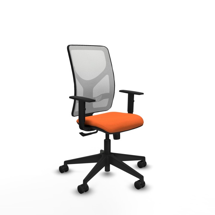 Piqueras y Crespo Motilla sincro malla blanca bali naranja brazos 1D base piramidal ruedas 65mm nailon
