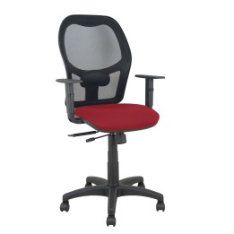 Piqueras y Crespo Silla Alocén traslack malla negra asiento bali granate brazos regulables