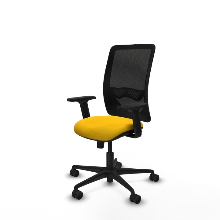 Piqueras y Crespo Zulema sincro malla negra bali amarillo brazos 2D base nailon ruedas 65mm nailon