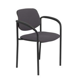 Piqueras y Crespo Silla fija Styl bali gris oscuro chasis negro con brazos