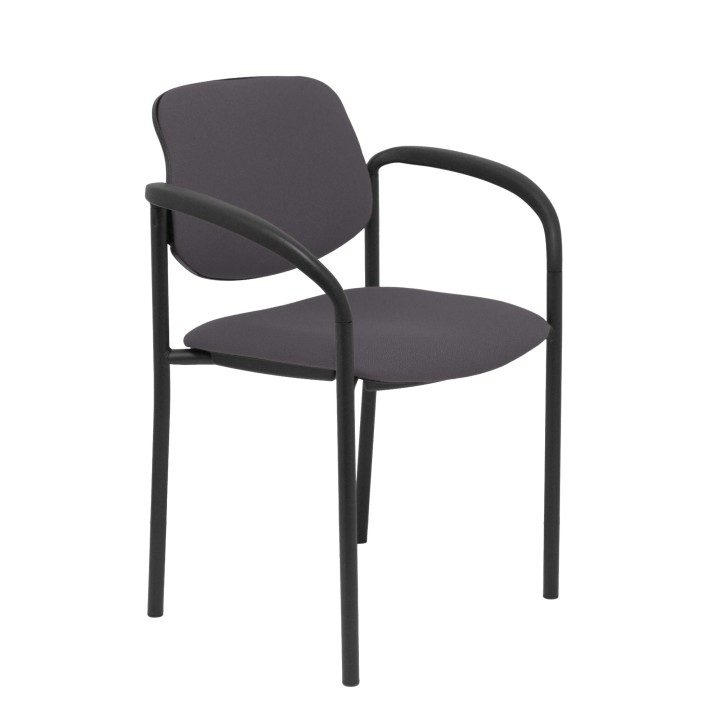 Piqueras y Crespo Silla fija Styl bali gris oscuro chasis negro con brazos