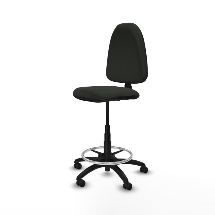 Piqueras y Crespo Taburete Ayna CP bali negro base poliamida ruedas engomadas 50mm