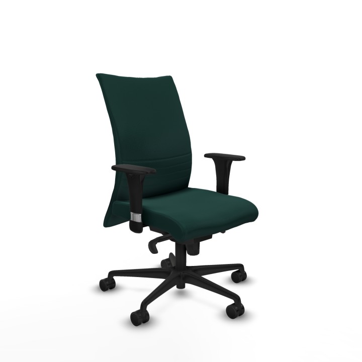 Piqueras y Crespo Albacete confidente sincro similpiel verde botella brazos 1D base nailon ruedas 65 mm nailon