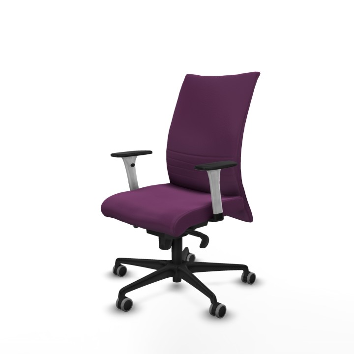 Piqueras y Crespo Albacete confidente sincro similpiel morado brazos 1D blancos base nailon ruedas 65mm engomadas