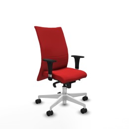 Piqueras y Crespo Albacete confidente XL sincro similpiel rojo brazos 1D cromados base blanca ruedas 65 mm nailon