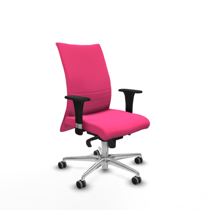 Piqueras y Crespo Albacete confidente sincro similpiel rosa brazos 1D base aluminio ruedas 65mm engomadas