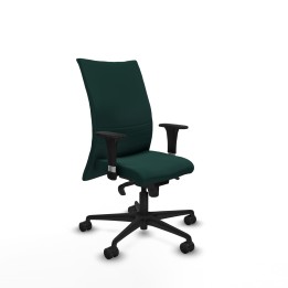 Piqueras y Crespo Albacete confidente XL sincro similpiel verde botella brazos 1D cromados base nailon ruedas 65 mm nailon