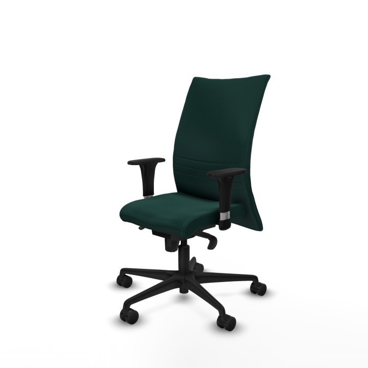 Piqueras y Crespo Albacete confidente XL sincro similpiel verde botella brazos 1D cromados base nailon ruedas 65 mm nailon