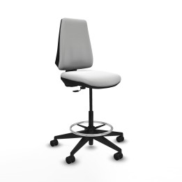 Piqueras y Crespo Taburete Elche CP bali blanco base piramidal ruedas 65mm nailon
