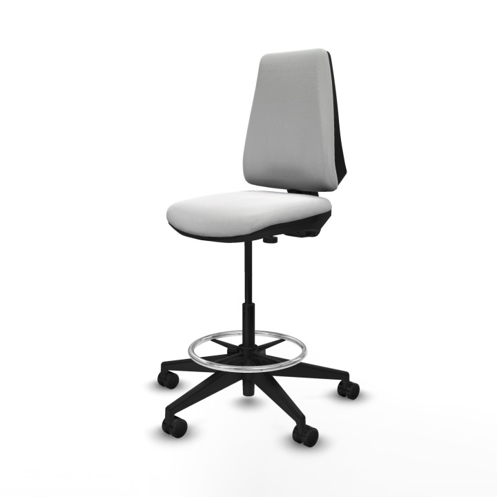 Piqueras y Crespo Taburete Elche CP bali blanco base piramidal ruedas 65mm nailon