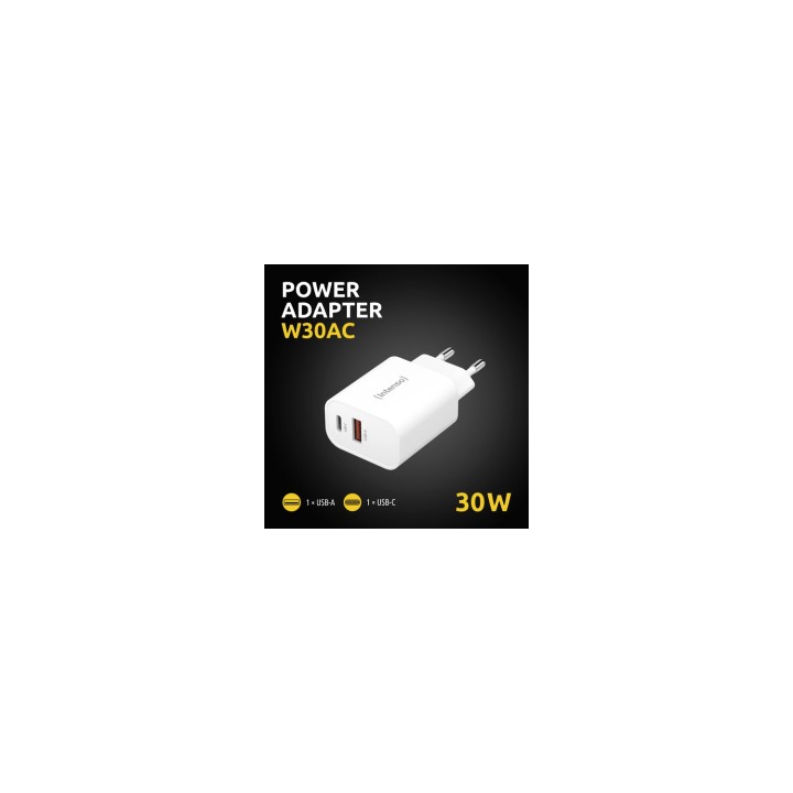 Intenso POWER ADAPTER USB-A/USB-C/7803012 Universal Blanco Corriente alterna Carga rápida Interior