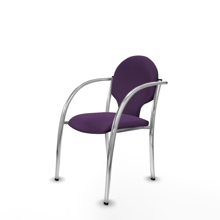 Piqueras y Crespo Pack 2 sillas Hellín chasis 4 patas cromo bali morado