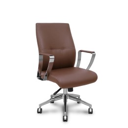 Piqueras y Crespo Sillón confidente Ergo540CS sincro similpiel marron base cromo ruedas cromadas